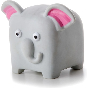 JK ANIMALS vinylová kocka slon šedá pískacia hračka pre psov ideálna pre aktívnu hru 10 cm