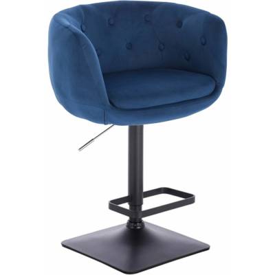 LuxuryForm Design Montana Velur na čiernej hranatej podstave modrá