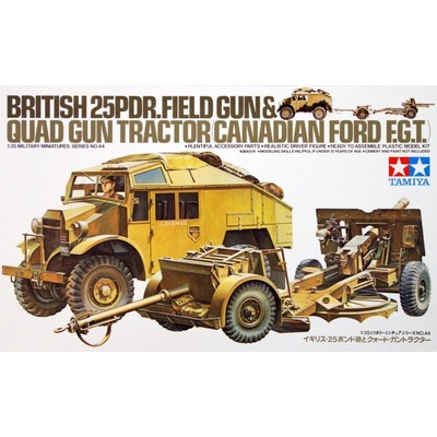 Tamiya British 25Pdr. Field Gun & Quad Gun Tractor Canadian Ford F.G.T. 1:35