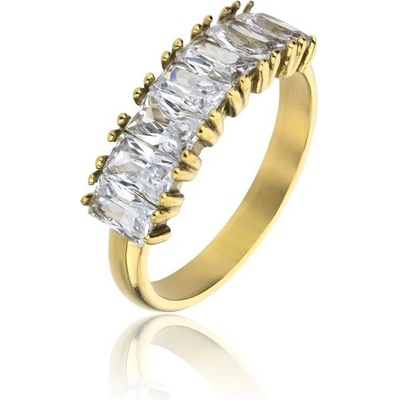 Marc Malone pozlátený prsteň so zirkónmi Leila White Ring MCR23061G