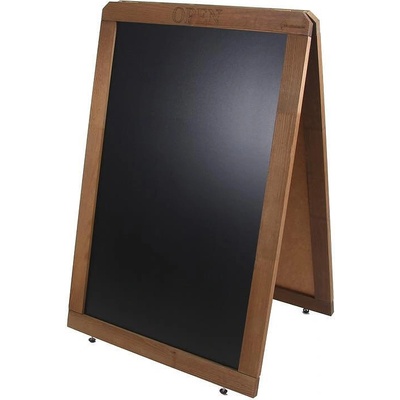 Двустранeн дървен дисплей за клиенти OPEN 89 x 59 см тъмно кафяво 3671