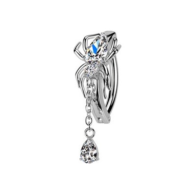 Šperky4U Piercing do pupíku pavouk, čiré zirkony WP0111-C