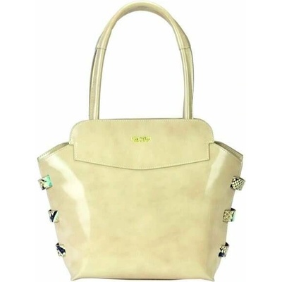 Gilda Tonelli dámska kožená kabelka Beige Shopperbag s prírodnými detailmi a strieborným kovaním