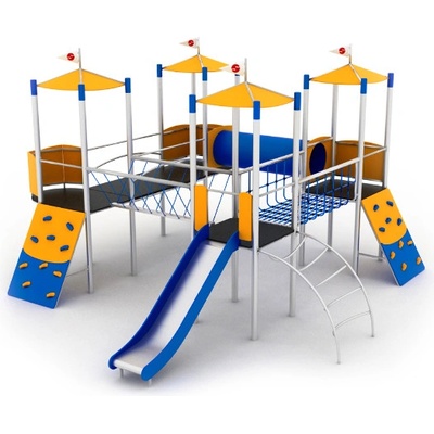 Playground System z nerezu QUATRO so šmykľavkou 11030
