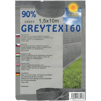 Trebor Sieť tieniaca Greytex 1x10m sivá