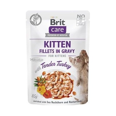 Brit Care Cat Kitten Fillets in Gravy Tender Turkey 3 x 85 g