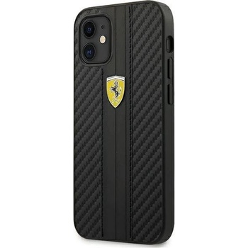 Ferrari Калъф за телефон Ferrari Hardcase On Track Pu Carbon за iPhone 12 Mini 5.4"", черен (KXG0011055)