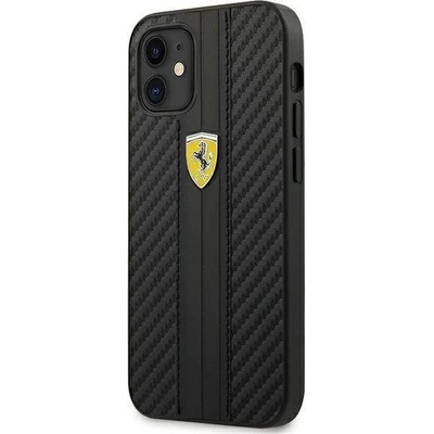 Ferrari Калъф за телефон Ferrari Hardcase On Track Pu Carbon за iPhone 12 Mini 5.4"", черен (KXG0011055)