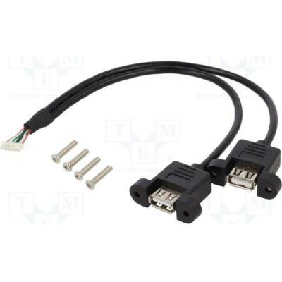 Delock 84839 USB 2.0 USB A zásuvka x2,kolíkový konektor 8pin 0,25m