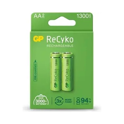 GP Batteries Акумулаторна Батерия R6 AA 130AAHC-EB2 1300mAh NiMH 2 бр. в опаковка GP (GP-BR-130AAHC-EB2)