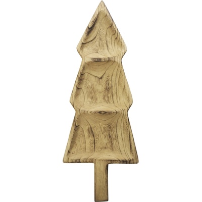 MADAM STOLTZ Dřevěný tác ve tvaru stromečku Paulownia 62 cm