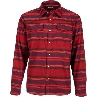 Simms Gallatin Flannel shirt Auburn Red Stripe