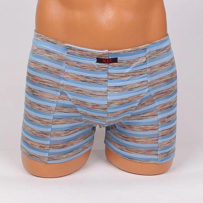 Мъжки боксер на райе в синьо и оранжево