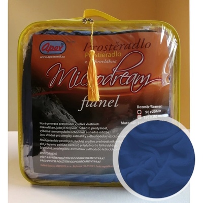 Apex Mikroplyš prostěradlo Microdream Flanel Tmavě modré 90x200