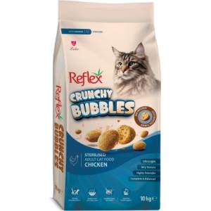 Lider Pet Food Crunchy Bubble Sterilised Cat Chicken - Пълноценна храна за кастрирани котки от всички породи с пилешко 10кг