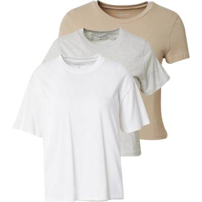 Abercrombie & Fitch Тениска 'ESSENTIAL' бежово, сиво, бяло, размер S