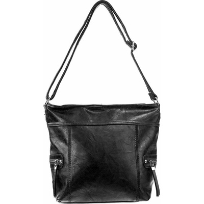 TESSA dámska crossbody koženková kabelka Čierna