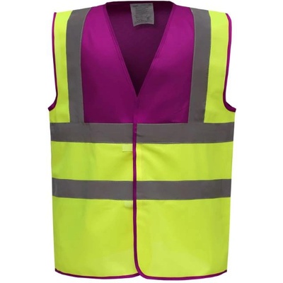Yoko HI-VIS HVW100 / Предпазна жилетка - малина/жълта висока видимост XL (79W100zx604)