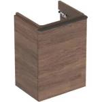 Geberit Долен шкаф Geberit Smyle Square за стенен умивалник, орех, 1 врата, ляв ограничител, 45 см (500.351.JR.1)