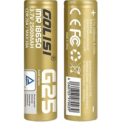 Golisi G25 18650 2500mAh 20A 30A