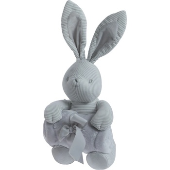 Gamberritos Одеало 80х110 + играчка Зайче, сиво (108843)