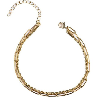 Emily Westwood Elegantný dvojitý náramok z pozlátenej ocele Elysian EWB250190G