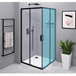 SAPHO Sigma Simply - Душ врата 120 см, прозрачно стъкло/черно GS2112B (GS2112B)