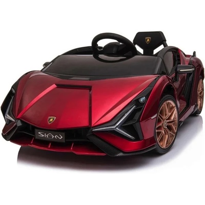 ROLLZONE Lamborghini Sian 12V - Детска акумулаторна кола, Червена, EVA гуми, Врати тип „крило (QLS6388-red)