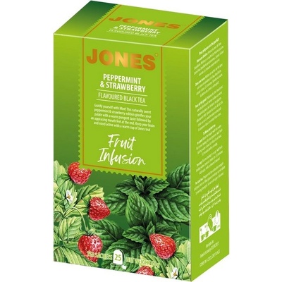JONES Black Peppermint & Strawberry přebal 25 x 2 g