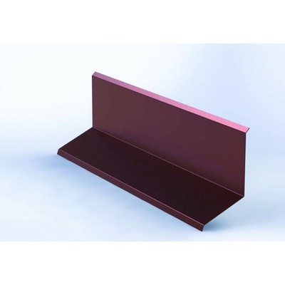 Lemování zdí horní r.š.333mm pozink Lakovaný RAL 3005 červená vínová s folií dl.2m