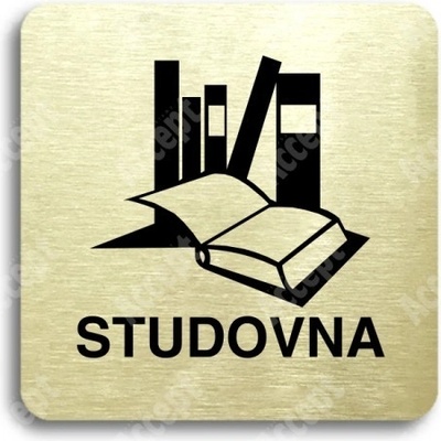 ACCEPT Piktogram studovna - zlatá tabulka - černý tisk bez rámečku
