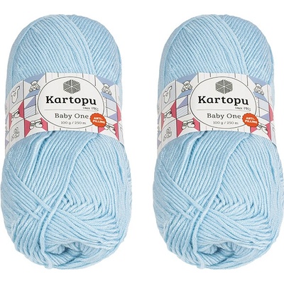 Bellatex SET 2ks - Příze BABY ONE Světle modrá 100g / 250 m