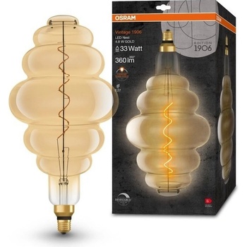 Osram 4058075761834 Vintage LED žárovka ve tvaru hnízda E27 4,8 W GOLD VINTAGE, teplá bílá