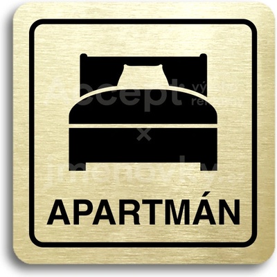 ACCEPT Piktogram apartmán III - zlatá tabulka - černý tisk