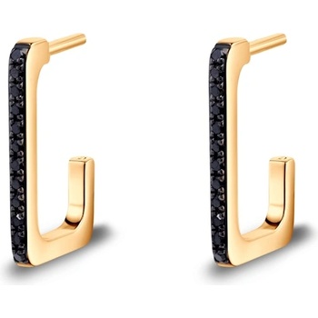 SAVICKI Обеци Savicki: двуцветно злато, черни диаманти