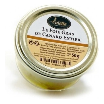 Valette Kachní foie gras sklo Foie gras de canard 50 g