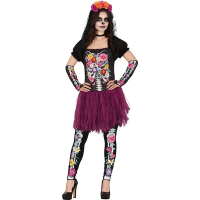 Fiestas Guirca Дамски костюм - Катрина с цветя Размер - Възрастни: M