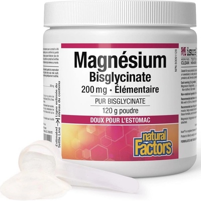 Natural Factors Magnesium Bisglycinate Pure 200 mg, 120 Grams