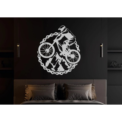 Drevený obraz - horský bicykel