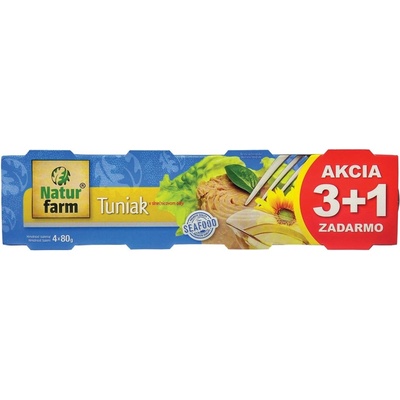 Natur Farm tuňák ve slunečnicovém oleji 4 x 80 g