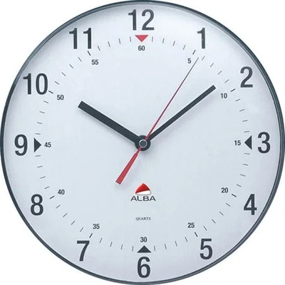 Alba Стенен часовник, 25 cm, ALBA "Classic", полупрозрачно сив HORCLAS (HORCLAS)