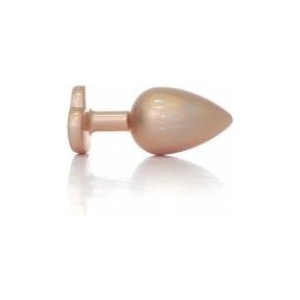  Plug-Jewellery Pearl Gold Heart PLUG- Clear L