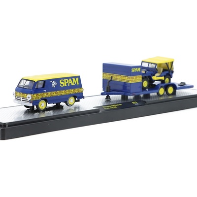 M2 Machines Dodge A100 Panel Van 1964 + přivěs + Jeep MB 1944 1:64
