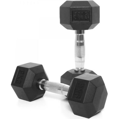 TRINFIT Jednoruční činka pogumovaná HEXA 9 kg