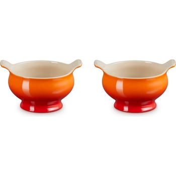 Le Creuset Купи за бульон каменинови 600 мл, огнено оранжево, 2 бр (79284000900000)