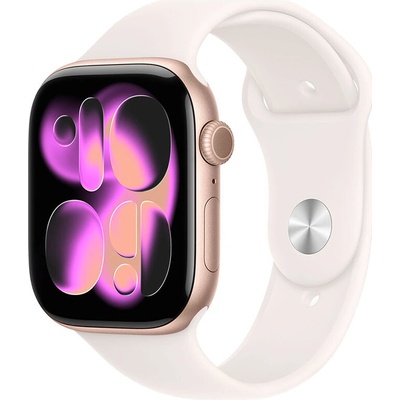 Apple Watch Series 11 Cellular 42 mm Ružový zlatý hliník so svetlo červeným športovým remienkom S/M MF8E4WF/A