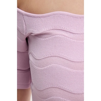 Herve Leger Блуза Herve Leger Lainey в лилаво с изчистен дизайн SCJ1513588 (SCJ1513588)