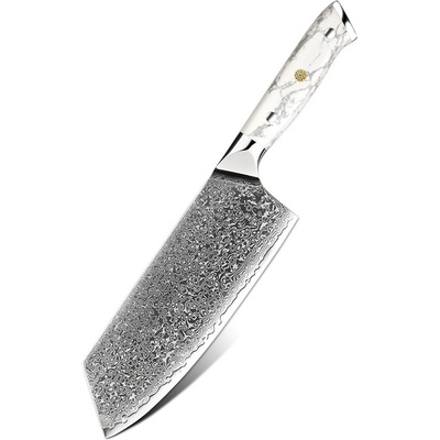 IZMAEL Damaškový kuchynský nôž Yuzuki Cleaver/Biela 33 cm