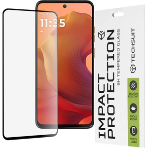 Techsuit Протектор за Motorola Moto G15 / G15 Power - 111D Full Cover / Full Glue Glass - Черен