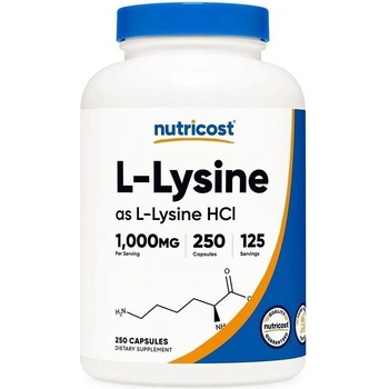 Nutricost L-Lysine, 1000 mg, 250 капсули, Nutricost (93751 (055201) NC)